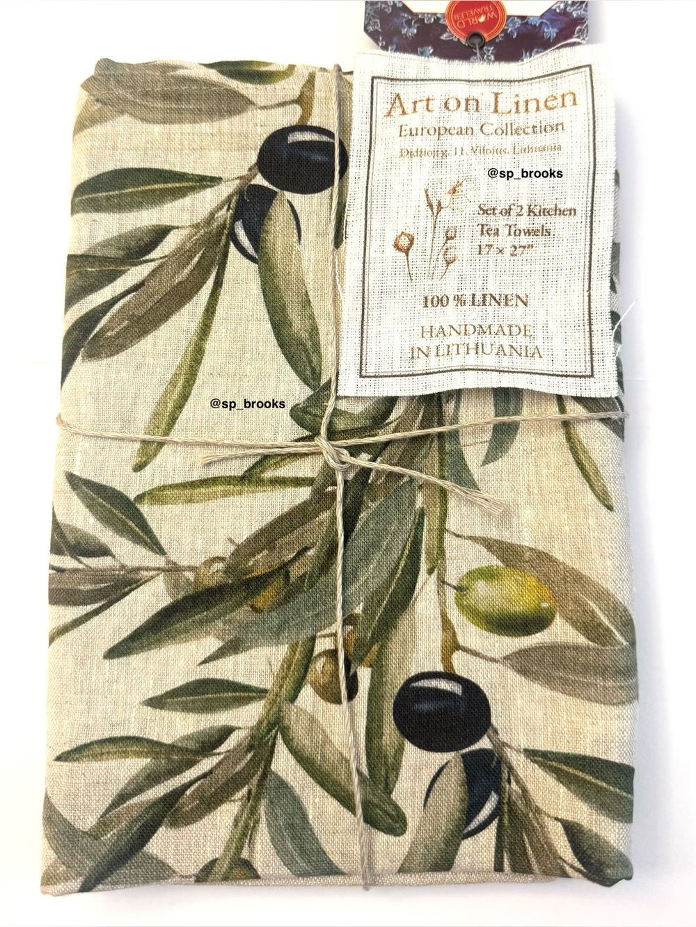 🎁2PC Art on Linen Kitchen Tea Towels - Handmade 17”x27” Linen Kitchen Towels